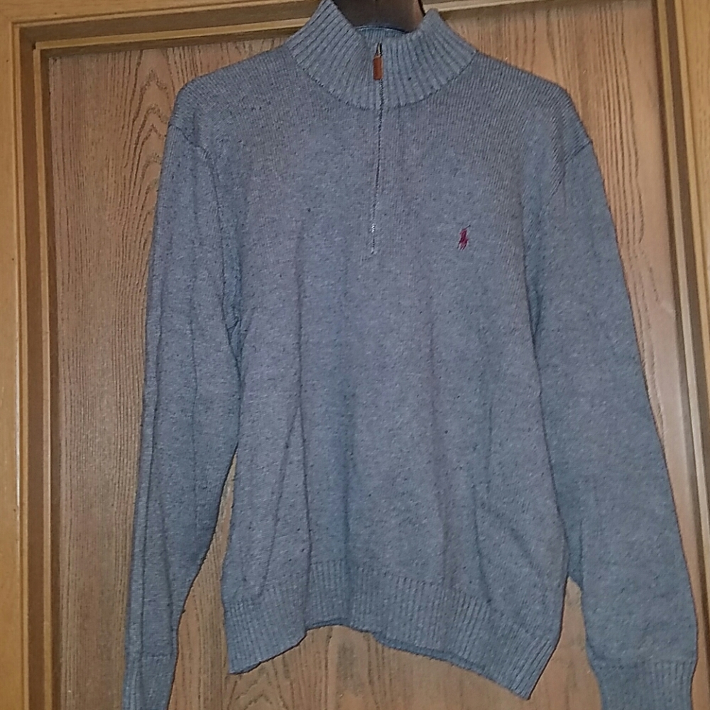 Polo gray 1/4 zip gray sweater